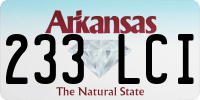 AR license plate 233LCI
