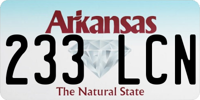 AR license plate 233LCN