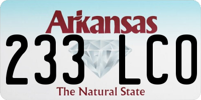 AR license plate 233LCO