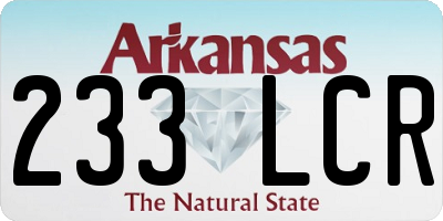 AR license plate 233LCR