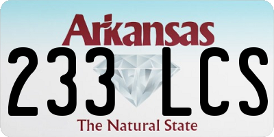 AR license plate 233LCS