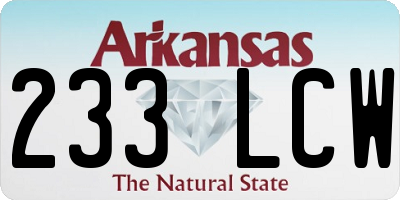 AR license plate 233LCW
