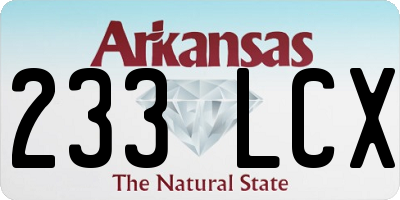 AR license plate 233LCX