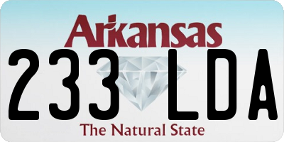 AR license plate 233LDA