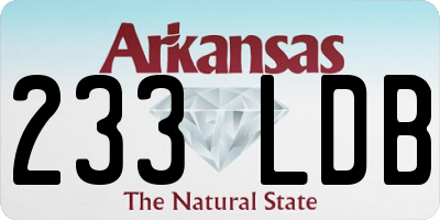 AR license plate 233LDB