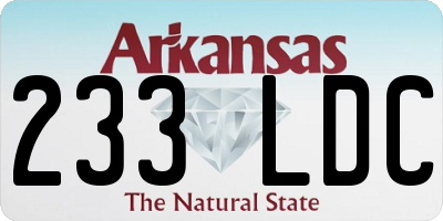 AR license plate 233LDC