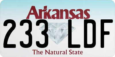 AR license plate 233LDF