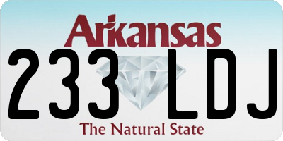 AR license plate 233LDJ