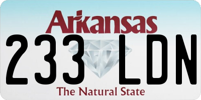 AR license plate 233LDN