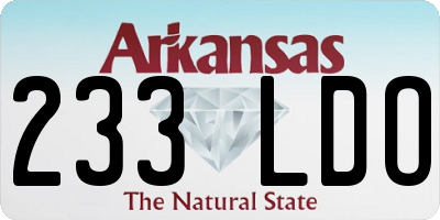 AR license plate 233LDO