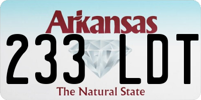 AR license plate 233LDT