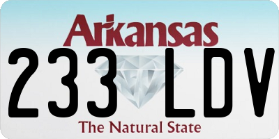 AR license plate 233LDV