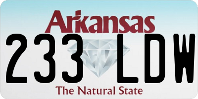 AR license plate 233LDW