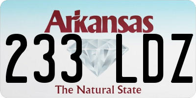 AR license plate 233LDZ