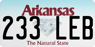 AR license plate 233LEB
