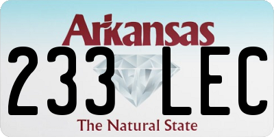AR license plate 233LEC