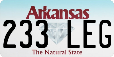 AR license plate 233LEG