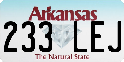 AR license plate 233LEJ