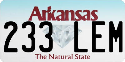 AR license plate 233LEM