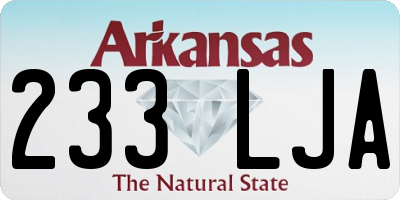 AR license plate 233LJA