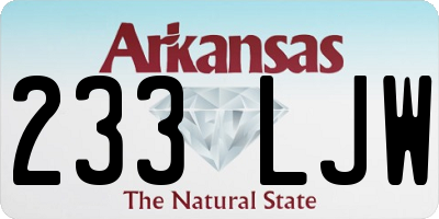 AR license plate 233LJW