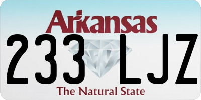 AR license plate 233LJZ
