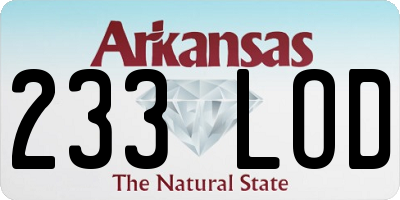 AR license plate 233LOD