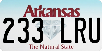 AR license plate 233LRU