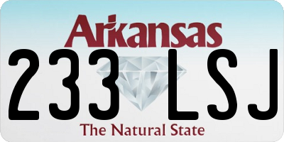 AR license plate 233LSJ