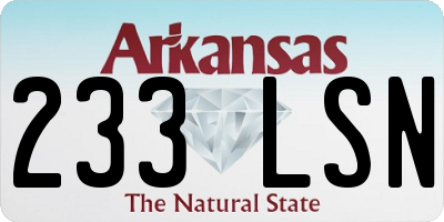 AR license plate 233LSN