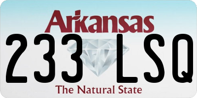 AR license plate 233LSQ