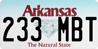 AR license plate 233MBT