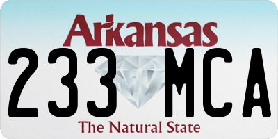 AR license plate 233MCA