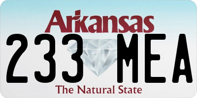 AR license plate 233MEA