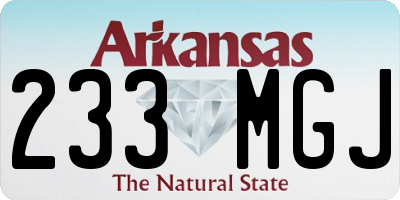 AR license plate 233MGJ