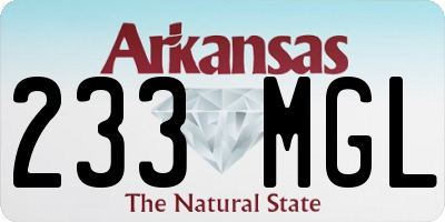 AR license plate 233MGL