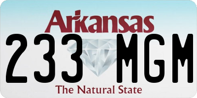 AR license plate 233MGM