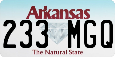 AR license plate 233MGQ