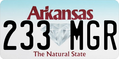 AR license plate 233MGR