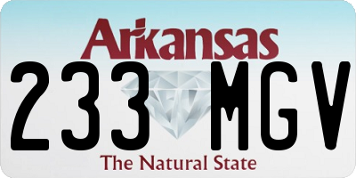 AR license plate 233MGV
