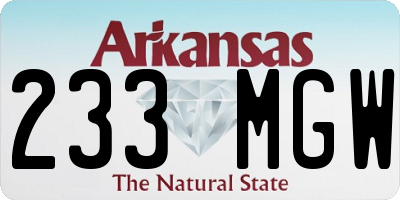 AR license plate 233MGW