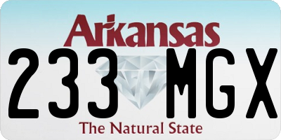 AR license plate 233MGX