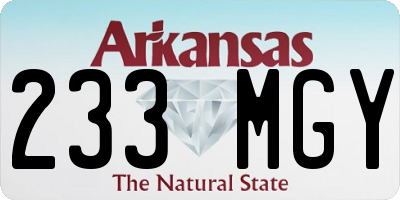 AR license plate 233MGY