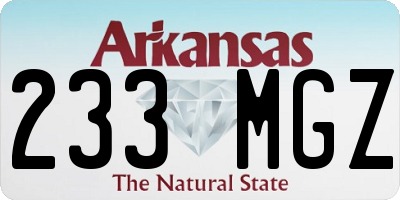 AR license plate 233MGZ