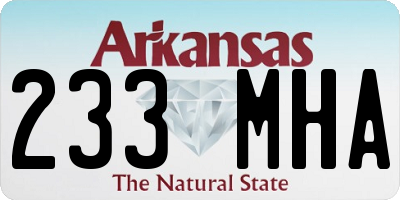 AR license plate 233MHA