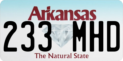 AR license plate 233MHD