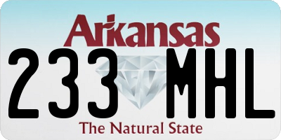 AR license plate 233MHL