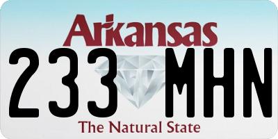 AR license plate 233MHN