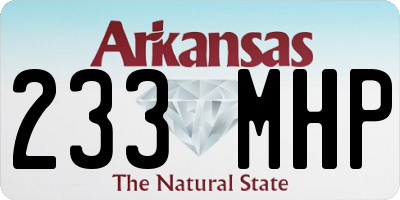 AR license plate 233MHP