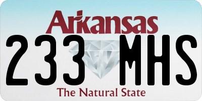 AR license plate 233MHS